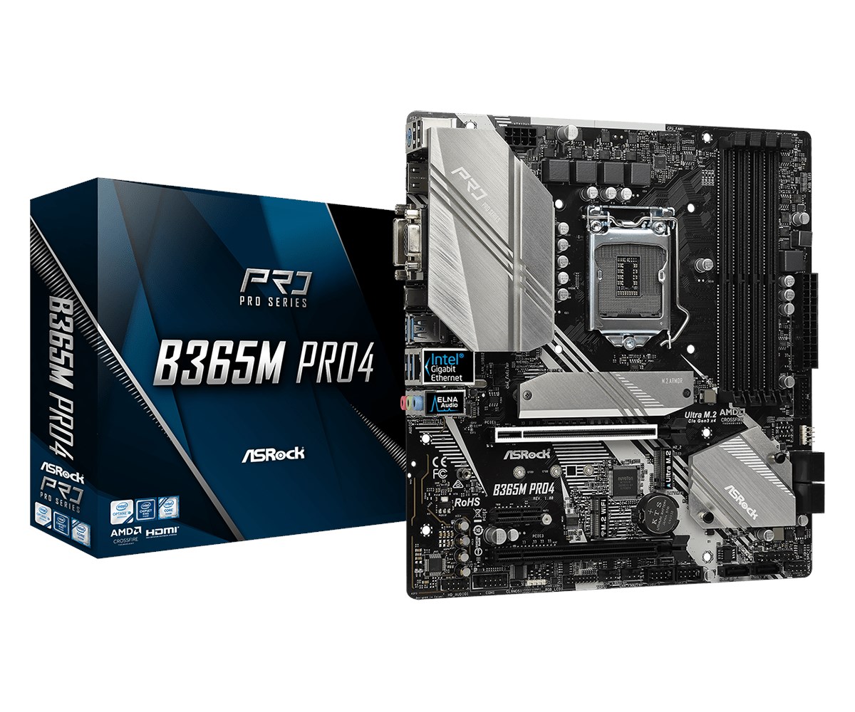 Scheda Madre ASROCK B365M Pro4 | LGA 1151, DDR4, Micro-ATX Per Intel 8° E 9° Gen